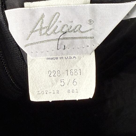 Vintage 80s Black Lace Dress NWT Black Swan Dark Coquette Romantic Goth Party XS - Picture 4 of 7